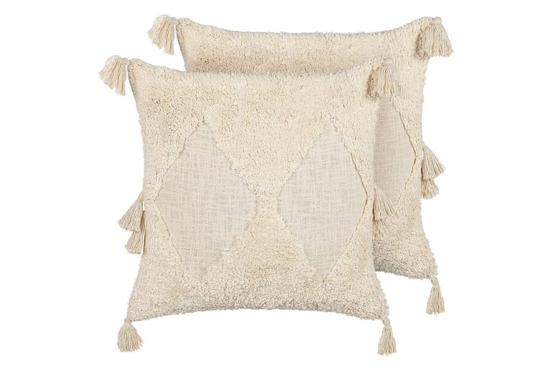 Prydnadskuddar Avium set om 2 Beige - Beige - Utemöbler - Dynor - Soffdynor & bänkdynor utemöbler