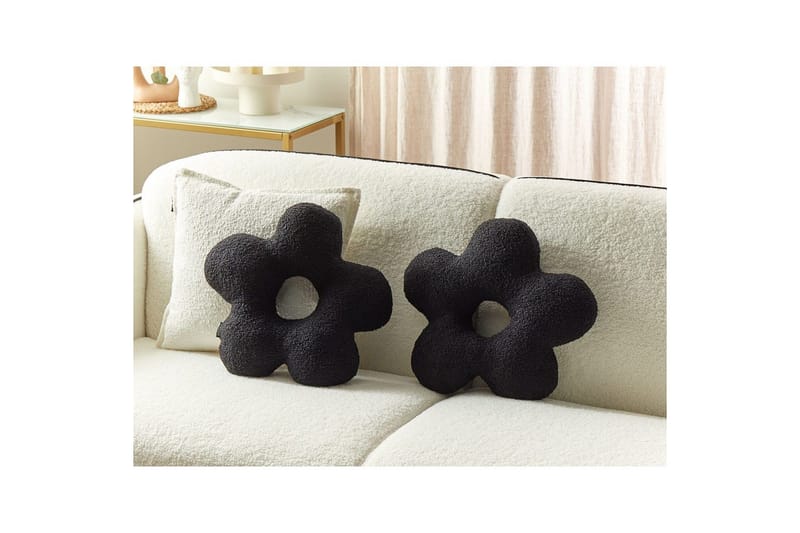 Prydnadskuddar Camponula set om 2 Svart - Svart - Textilier & mattor - Kuddar & plädar - Utomhuskudde