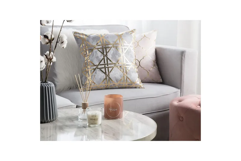 Prydnadskuddar Cassia set om 2 Grå/guld - Grå/guld - Textilier & mattor - Kuddar & plädar - Prydnadskuddar & kuddfodral