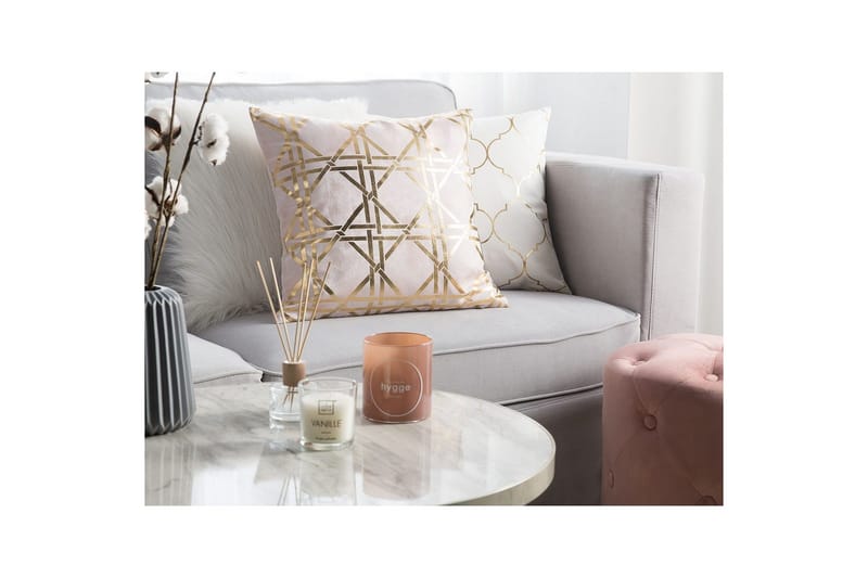 Prydnadskuddar Cassia set om 2 Rosa/guld - Rosa/guld - Textilier & mattor - Kuddar & plädar - Prydnadskuddar & kuddfodral