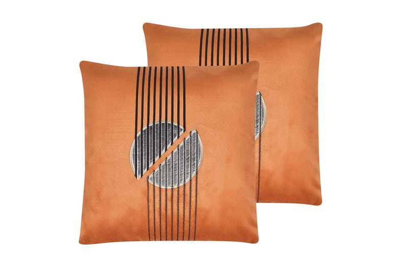 Prydnadskuddar Ceropegia set om 2 Orange - Orange - Utemöbler - Dynor - Soffdynor & bänkdynor utemöbler