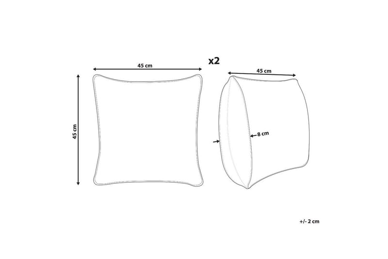Prydnadskuddar Cyanotis set om 2 Vit/Grön - Vit/Grön - Textilier & mattor - Kuddar & plädar - Utomhuskudde