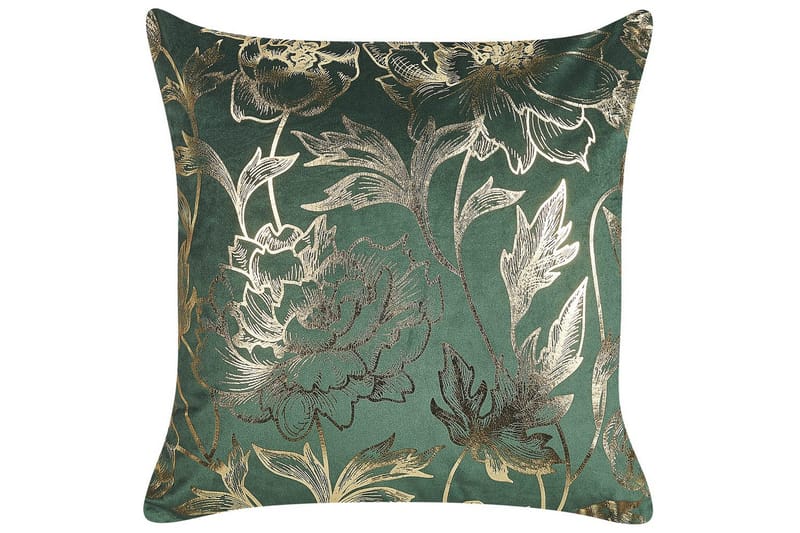 Prydnadskuddar Daffodil set om 2 Grön/guld - Grön/guld - Textilier & mattor - Kuddar & plädar - Utomhuskudde