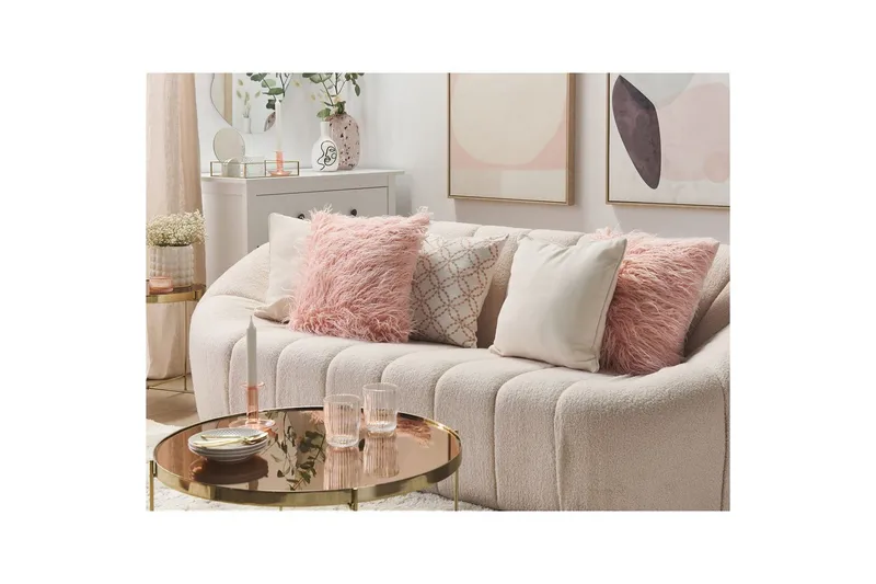 Prydnadskuddar Daisy set om 2 Rosa - Rosa - Textilier & mattor - Kuddar & plädar - Prydnadskuddar & kuddfodral