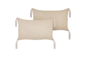 Prydnadskuddar Hakone set om 2 Beige, Rektangulär