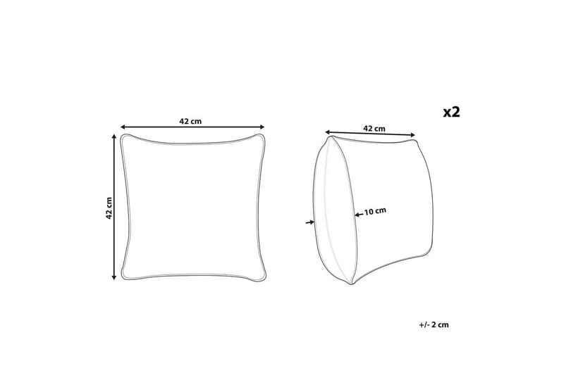 Prydnadskuddar Hakone set om 2 Grön/beige, Fyrkantig - Grön/beige, Fyrkantig - Textilier & mattor - Kuddar & plädar - Utomhuskudde