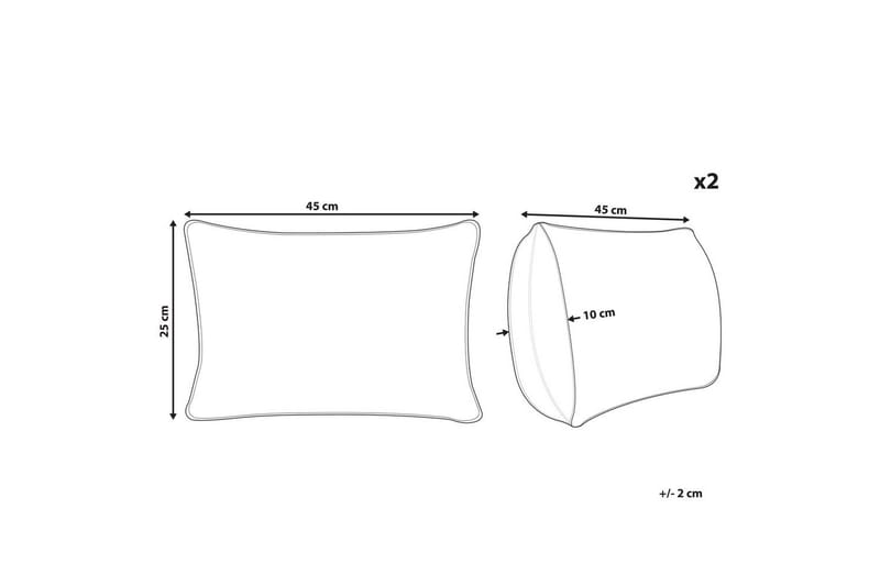 Prydnadskuddar Hakone set om 2 Taupe, Rektangulär - Taupe, Rektangulär - Textilier & mattor - Kuddar & plädar - Utomhuskudde