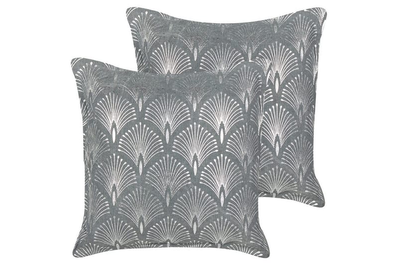 Prydnadskuddar Hoya set om 2 Grå/Silver, Grå/Silver