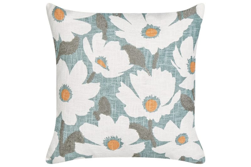 Prydnadskuddar Jatropha set om 2 Blå/vit/grön/orange - Blå/vit/grön/orange - Textilier & mattor - Kuddar & plädar - Utomhuskudde