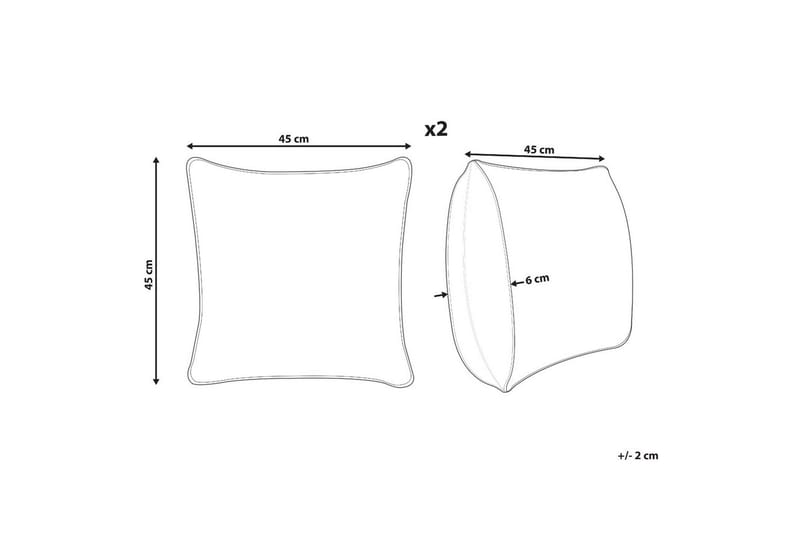 Prydnadskuddar Jatropha set om 2 Rosa/vit/grön/orange - Rosa/vit/grön/orange - Textilier & mattor - Kuddar & plädar - Utomhuskudde
