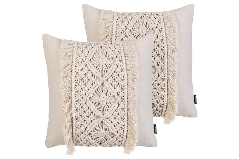 Prydnadskuddar Kalam set om 2 Beige, Beige