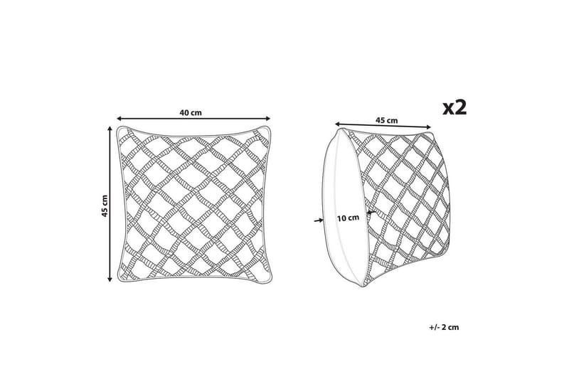 Prydnadskuddar Kizkalesi set om 2 Grå - Grå - Textilier & mattor - Kuddar & plädar - Utomhuskudde