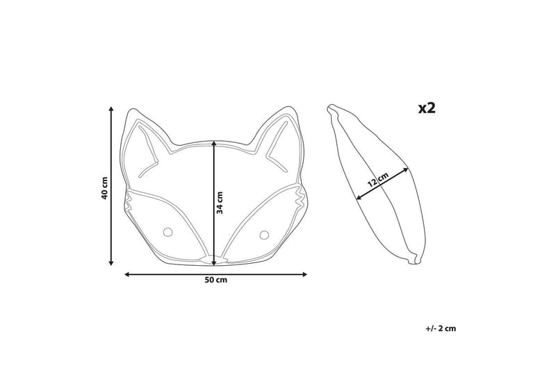 Prydnadskuddar Vadodara set om 2 Orange/Vit/Svart - Orange/Vit/Svart - Barn & bebis - Barntextilier - Barnsängkläder - Barnkudde