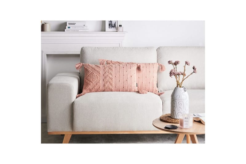 Prydnadskuddar Valvaria set om 2 Rosa - Rosa - Textilier & mattor - Kuddar & plädar - Prydnadskuddar & kuddfodral