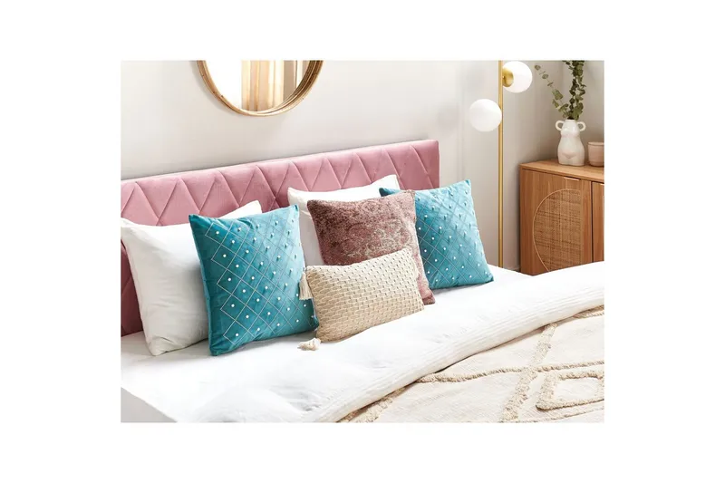 Prydnadskuddar Yarrow set om 2 Blå/Silver - Blå/Silver - Textilier & mattor - Kuddar & plädar - Utomhuskudde