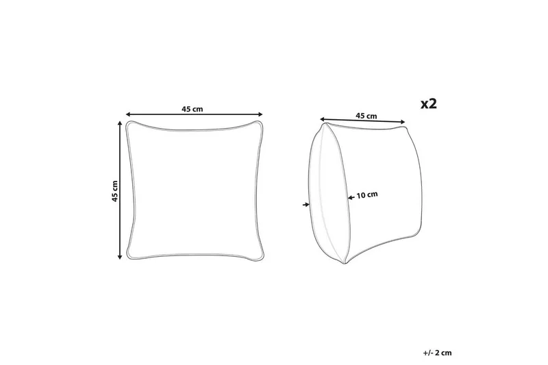 Prydnadskuddar Yarrow set om 2 Blå/Silver - Blå/Silver - Textilier & mattor - Kuddar & plädar - Utomhuskudde