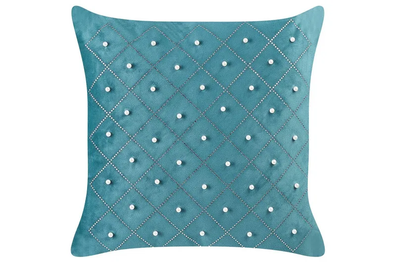 Prydnadskuddar Yarrow set om 2 Blå/Silver - Blå/Silver - Textilier & mattor - Kuddar & plädar - Utomhuskudde