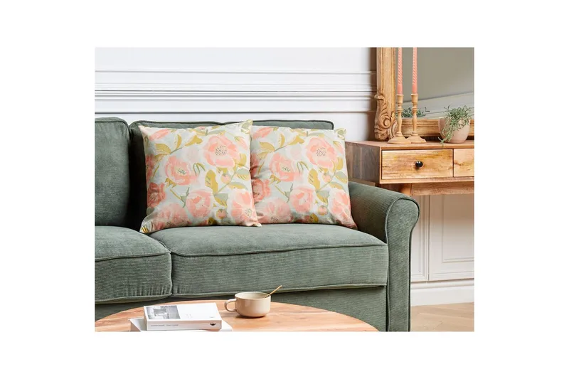 Prydnadskuddar Zahriye set om 2 Rosa/Blå/Grön - Rosa/Blå/Grön - Textilier & mattor - Kuddar & plädar - Utomhuskudde