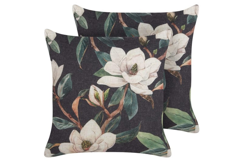 Prydnadskuddar Zahriye set om 2 Svart/Flerfärgad, Svart/Flerfärgad