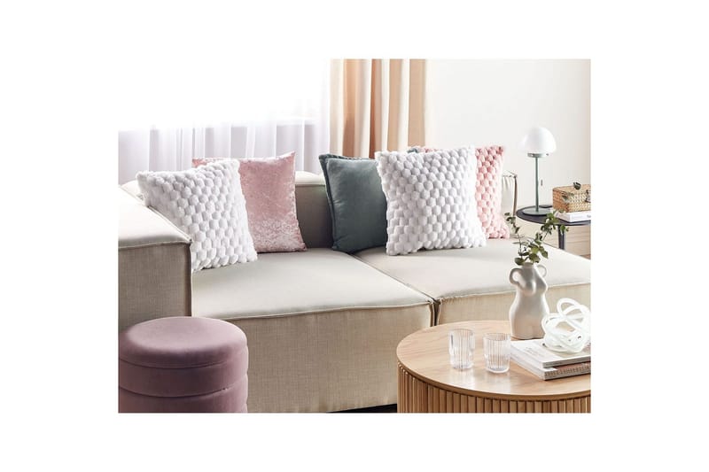 Prydnadskuddar Purslane set om 2 Vit - Vit - Textilier & mattor - Kuddar & plädar - Utomhuskudde