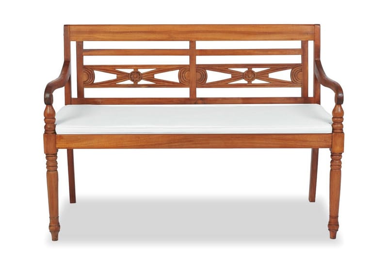 Bataviabänk med dyna 120 cm teak - Brun - Ryggdynor & sittdynor utemöbler