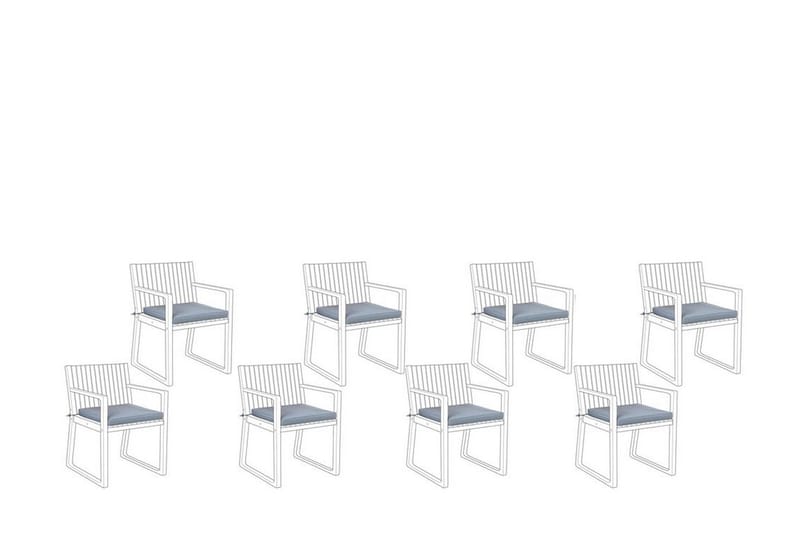 Dyna till trädgårdsstol 8 st blå SASSARI - Blå - Utemöbler - Dynor - Ryggdynor & sittdynor utemöbler