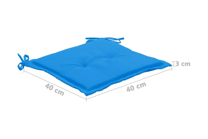 Dynor för trädgårdsstolar 4 st blå 40x40x3 cm - Blå - Utemöbler - Dynor - Ryggdynor & sittdynor utemöbler