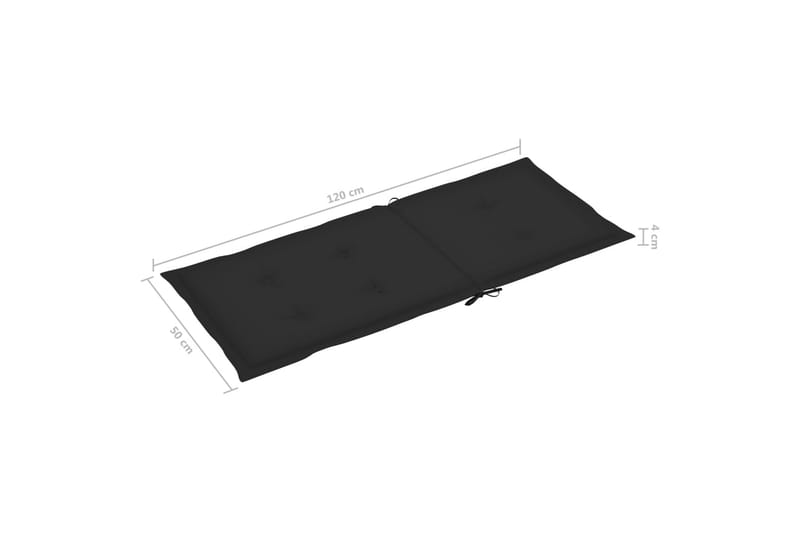 Dynor för trädgårdsstolar 6 st svart 120x50x4 cm - Svart - Utemöbler - Dynor - Ryggdynor & sittdynor utemöbler