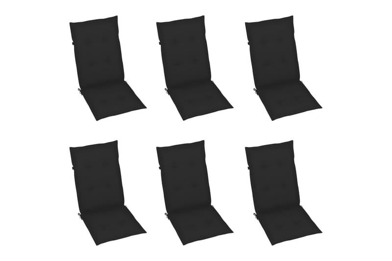 Dynor för trädgårdsstolar 6 st svart 120x50x4 cm - Svart - Utemöbler - Dynor - Ryggdynor & sittdynor utemöbler