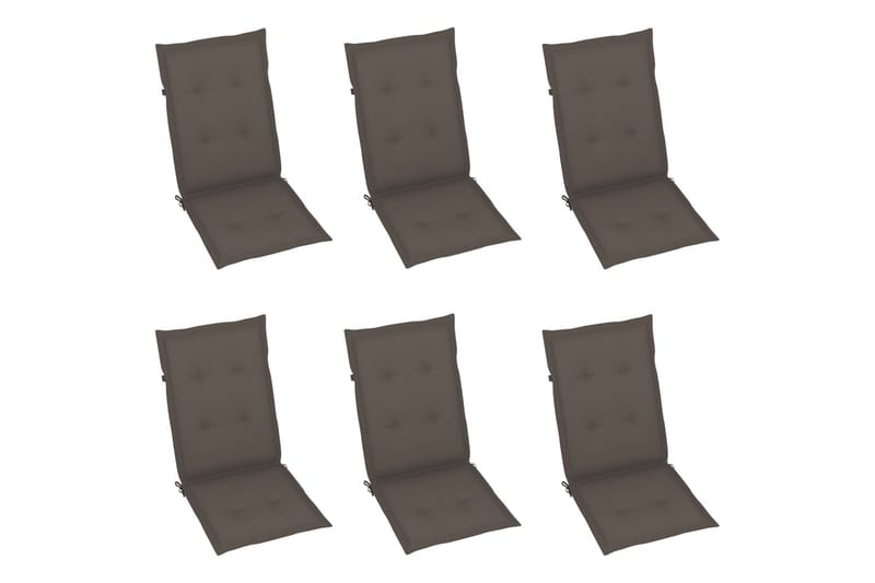 Dynor för trädgårdsstolar 6 st taupe 120x50x4 cm - Brun - Utemöbler - Dynor - Ryggdynor & sittdynor utemöbler