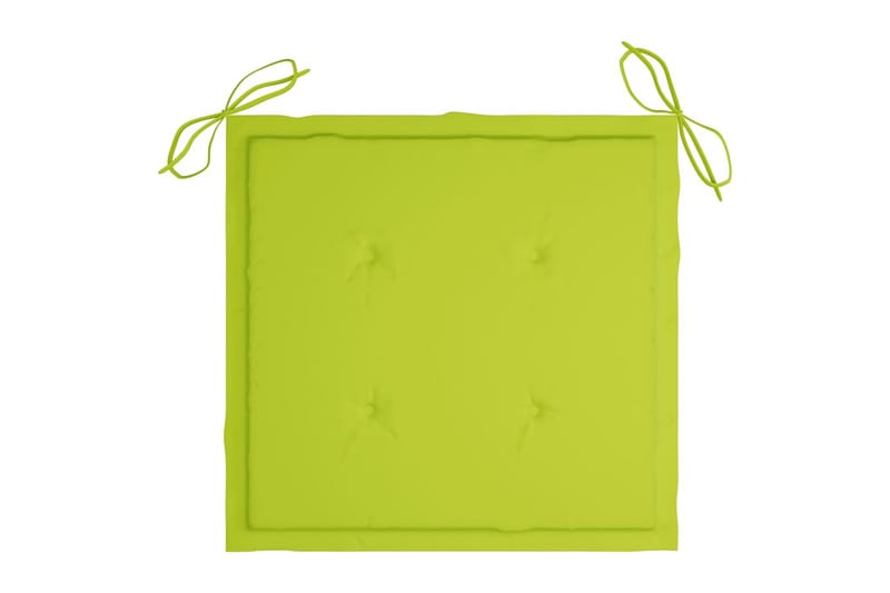 Sittdynor för trädgården 2 st ljusgrön 40x40x4 cm tyg - Grön - Utemöbler - Dynor - Ryggdynor & sittdynor utemöbler