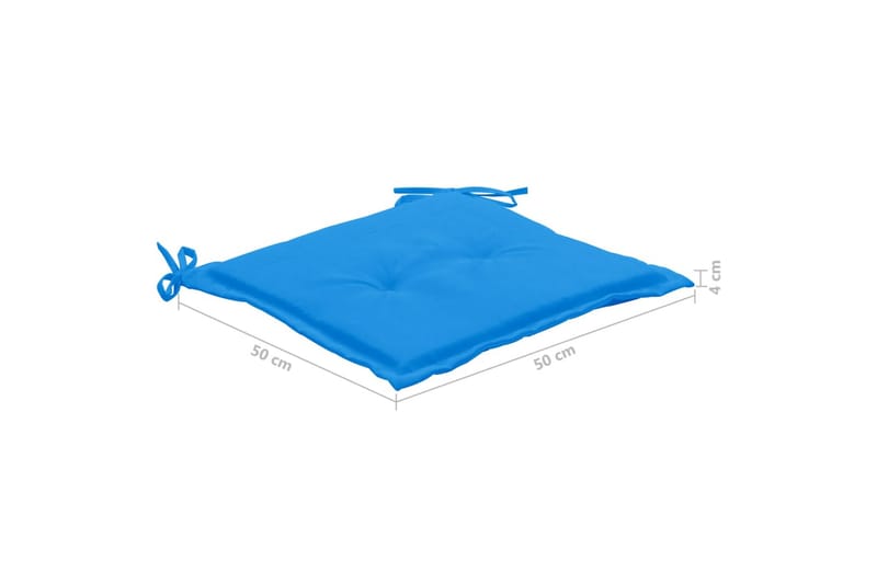 Sittdynor för trädgården 4 st blå 50x50x4 cm tyg - Blå - Utemöbler - Dynor - Ryggdynor & sittdynor utemöbler