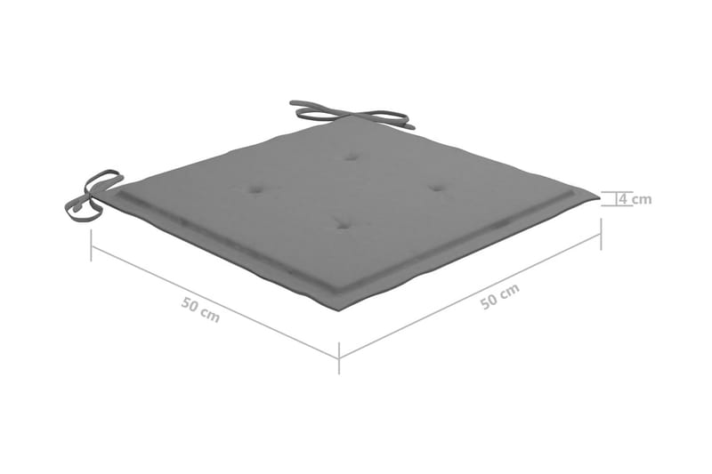 Sittdynor för trädgården 4 st grå 50x50x4 cm tyg - Grå - Utemöbler - Dynor - Ryggdynor & sittdynor utemöbler