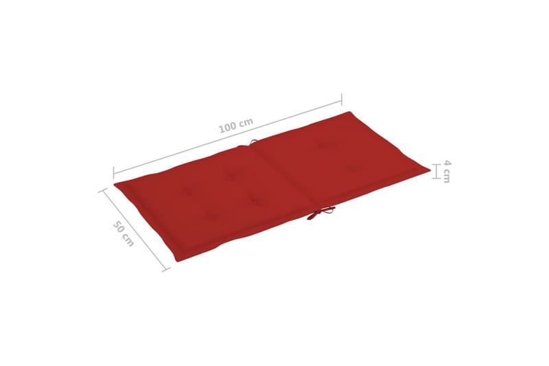 Sittdynor för trädgården 6 st röd 100x50x4 cm - Röd - Utemöbler - Dynor - Ryggdynor & sittdynor utemöbler