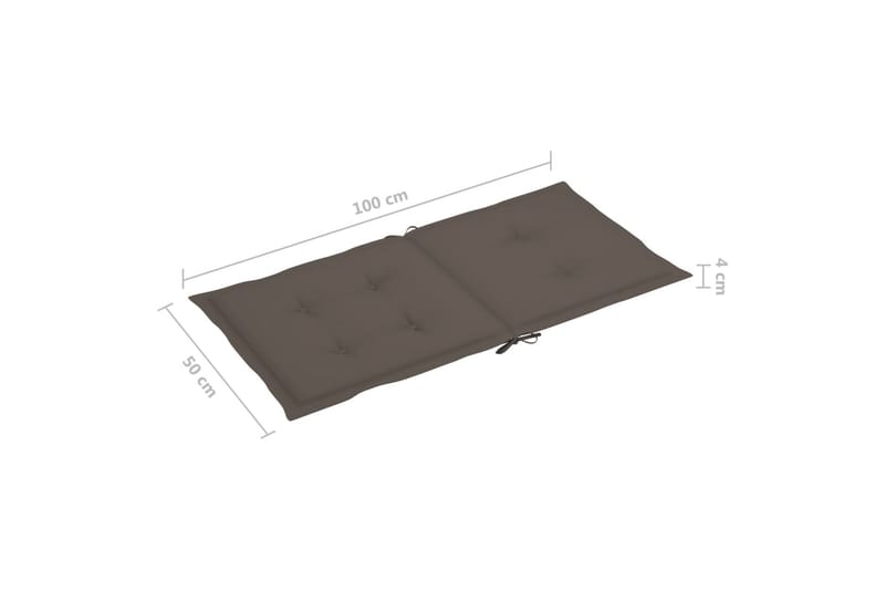 Sittdynor för trädgården 6 st taupe 100x50x4 cm - Brun - Utemöbler - Dynor - Ryggdynor & sittdynor utemöbler