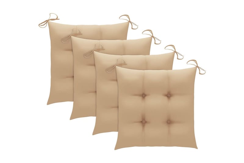 Stolsdynor 4 st beige 50x50x7 cm tyg - Beige - Utemöbler - Dynor - Ryggdynor & sittdynor utemöbler