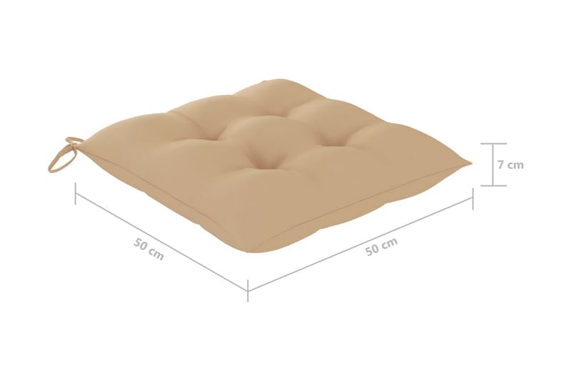 Stolsdynor 4 st beige 50x50x7 cm tyg - Beige - Utemöbler - Dynor - Ryggdynor & sittdynor utemöbler