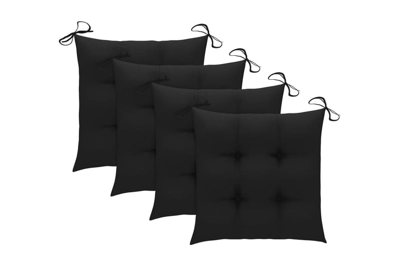 Stolsdynor 4 st svart 40x40x7 cm tyg - Svart - Utemöbler - Dynor - Ryggdynor & sittdynor utemöbler