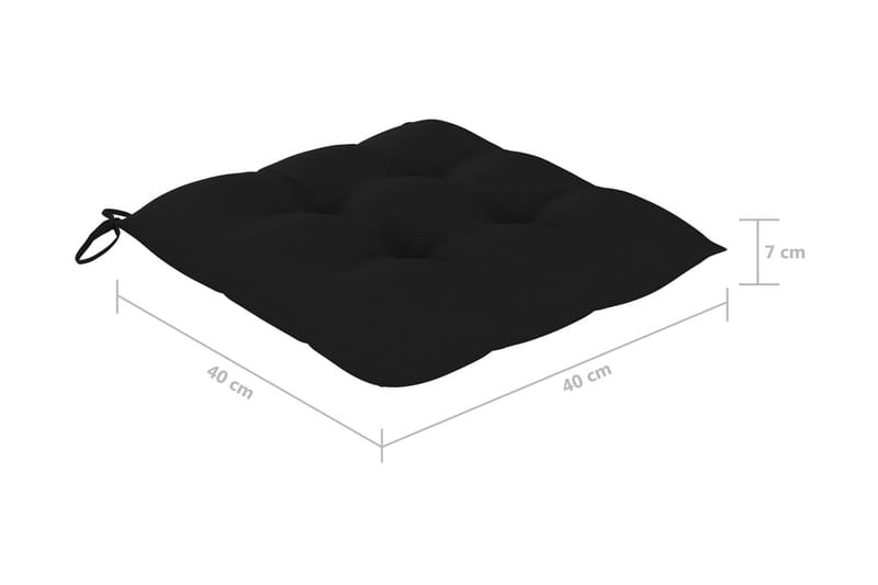 Stolsdynor 4 st svart 40x40x7 cm tyg - Svart - Utemöbler - Dynor - Ryggdynor & sittdynor utemöbler