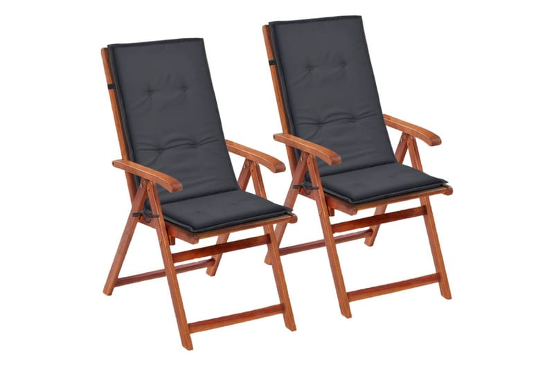 Stolsdynor för trädgården 2 st 120x50x3 cm antracit - Grå - Utemöbler - Dynor - Ryggdynor & sittdynor utemöbler