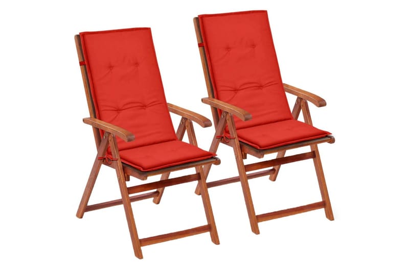 Stolsdynor för trädgården 2 st 120x50x3 cm röd - Röd - Utemöbler - Dynor - Ryggdynor & sittdynor utemöbler
