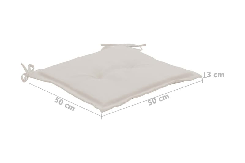 Stolsdynor för trädgården 2 st gräddvit 50x50x3 cm - Vit - Utemöbler - Dynor - Ryggdynor & sittdynor utemöbler