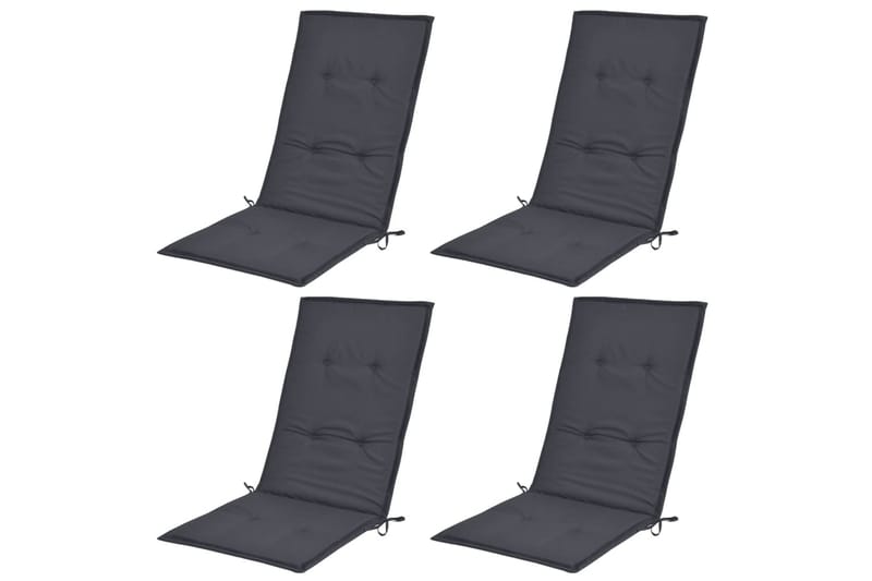 Stolsdynor för trädgården 4 st 120x50x3 cm antracit - Grå - Utemöbler - Dynor - Ryggdynor & sittdynor utemöbler