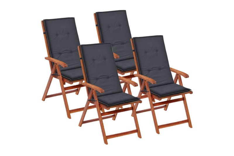 Stolsdynor för trädgården 4 st 120x50x3 cm antracit - Grå - Utemöbler - Dynor - Ryggdynor & sittdynor utemöbler