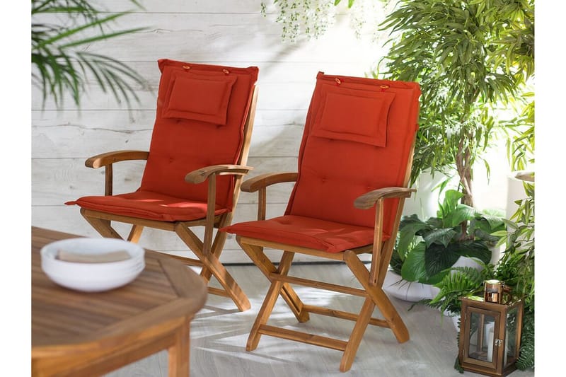 Wilhelmina Dyna till Trädgårdsstol 8-pack - Röd - Utemöbler - Dynor - Ryggdynor & sittdynor utemöbler