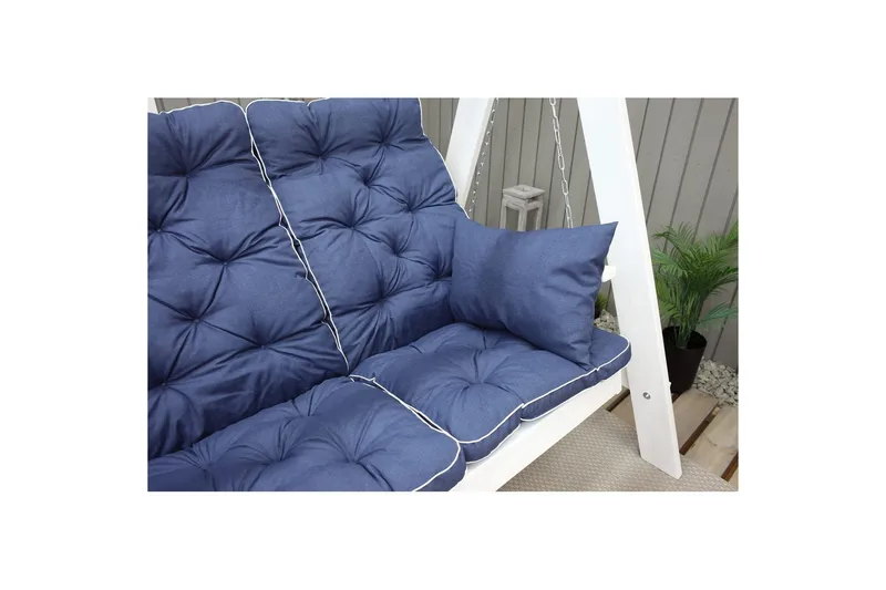 Soffdyna med ryggstöd Maxi Hög Rygg med Sidokuddar Blå - Blå - Utemöbler - Dynor - Soffdynor & bänkdynor utemöbler