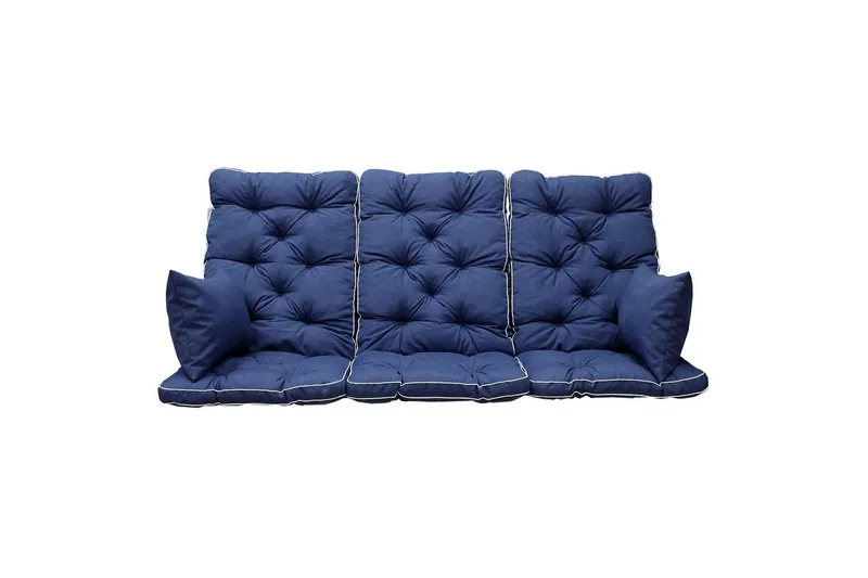 Soffdyna med ryggstöd Maxi Hög Rygg med Sidokuddar Blå - Blå - Utemöbler - Dynor - Soffdynor & bänkdynor utemöbler