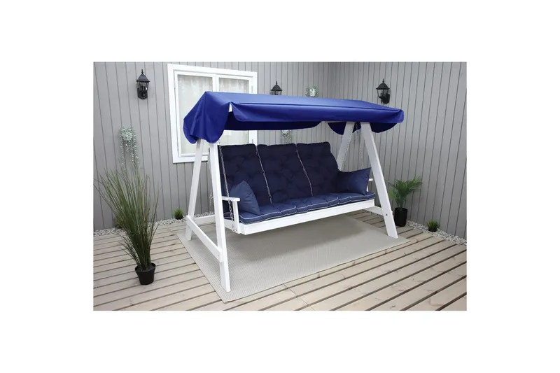 Soffdyna med ryggstöd Maxi Hög Rygg med Sidokuddar Blå - Blå - Utemöbler - Dynor - Soffdynor & bänkdynor utemöbler