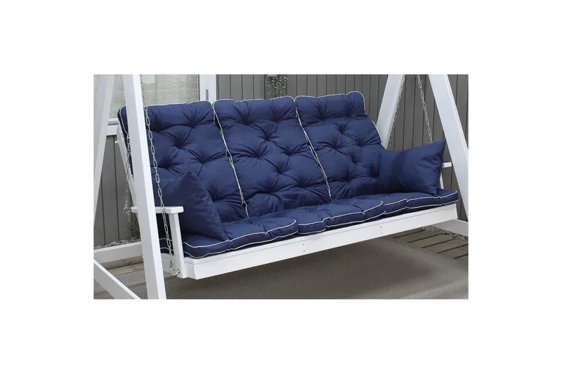Soffdyna med ryggstöd Maxi Hög Rygg med Sidokuddar Blå - Blå - Utemöbler - Dynor - Soffdynor & bänkdynor utemöbler