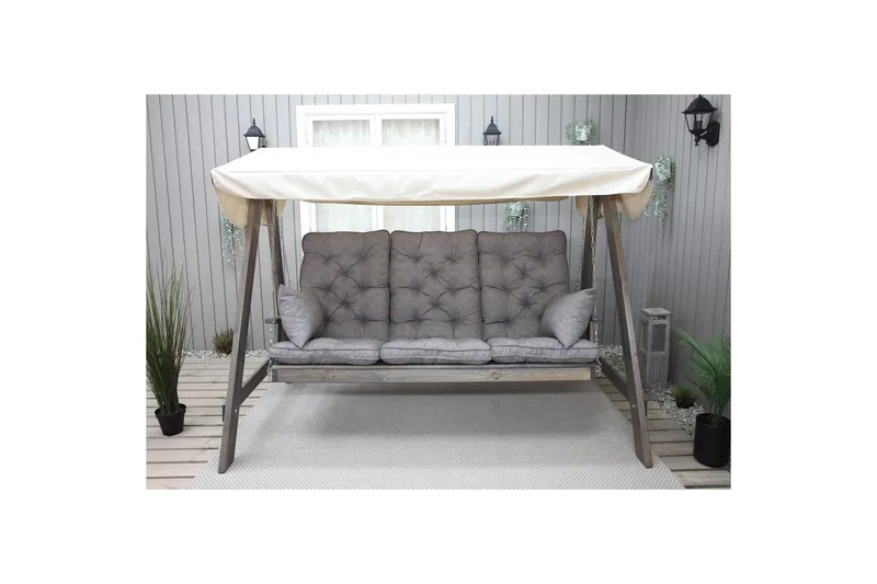 Soffdyna med ryggstöd Maxi Hög Rygg med Sidokuddar - Grå - Utemöbler - Dynor - Hammockdynor